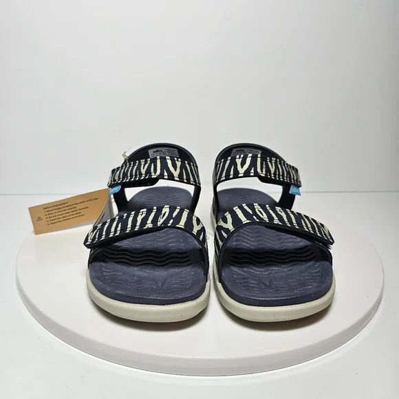 Native Charley Print Sandal Hook-And-Loop Adjustable Straps Zebra Black White 12